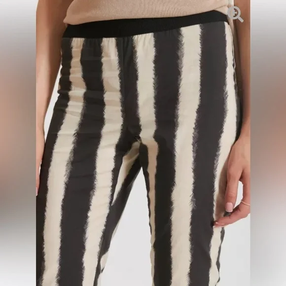 Liviana Conti lightweight striped cotton elastic waist pants size US8 (46) - Picture 11 of 12